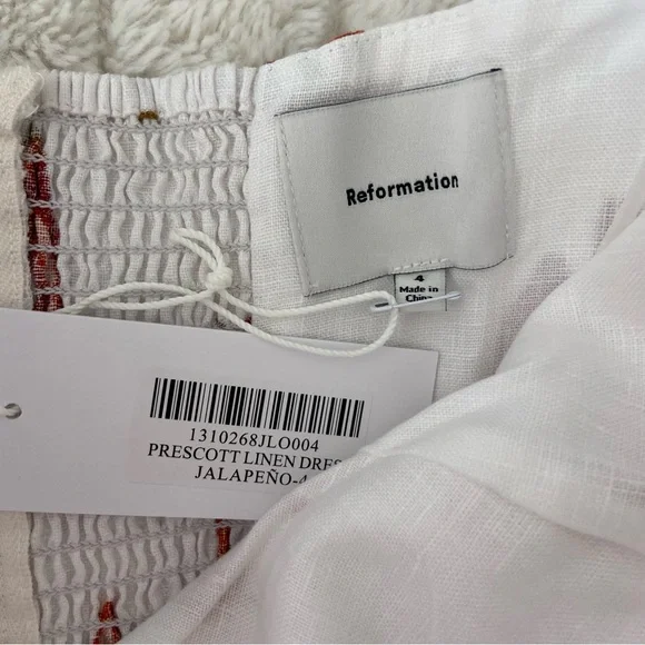 🌿NWT Reformation Prescott Linen Dress in Jalapeño